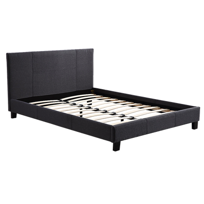 Queen Linen Fabric Bed Frame Grey-Furniture > Bedroom-PEROZ Accessories