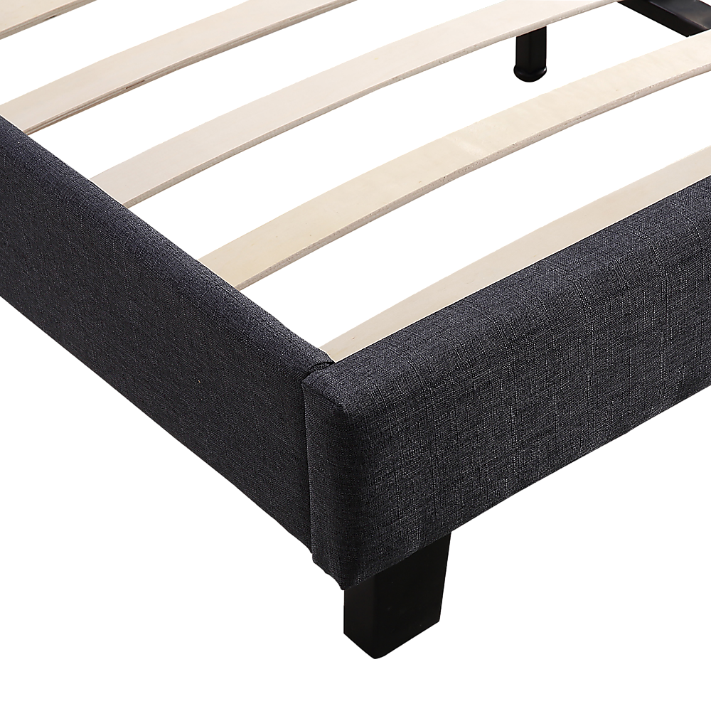 Queen Linen Fabric Bed Frame Grey-Furniture > Bedroom-PEROZ Accessories