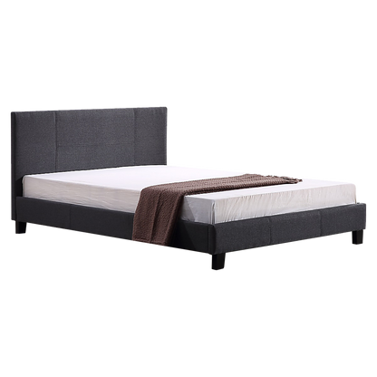 Queen Linen Fabric Bed Frame Grey-Furniture > Bedroom-PEROZ Accessories