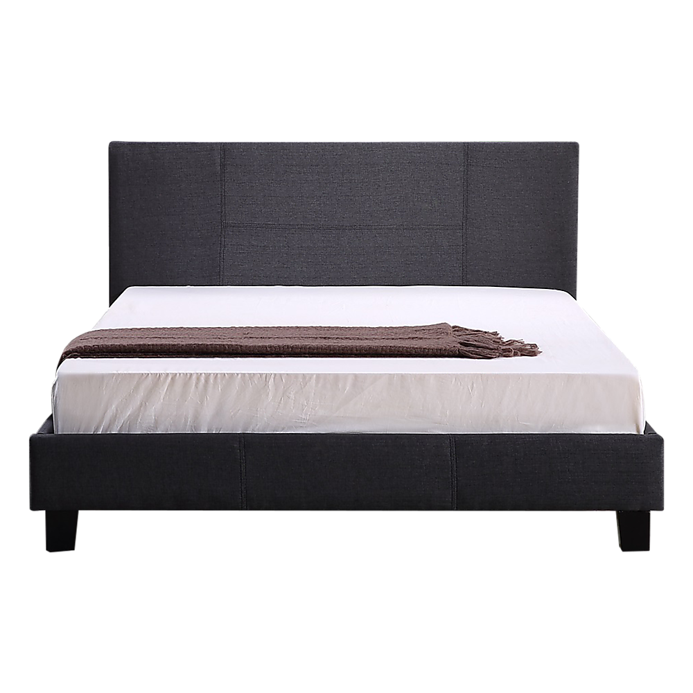 Queen Linen Fabric Bed Frame Grey-Furniture > Bedroom-PEROZ Accessories