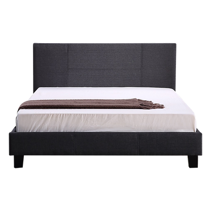 Queen Linen Fabric Bed Frame Grey-Furniture > Bedroom-PEROZ Accessories