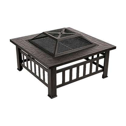 18" Square Metal Fire Pit Outdoor Heater-Fire Pits-PEROZ Accessories