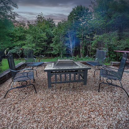 18&quot; Square Metal Fire Pit Outdoor Heater-Fire Pits-PEROZ Accessories