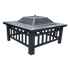 18" Square Metal Fire Pit Outdoor Heater-Fire Pits-PEROZ Accessories