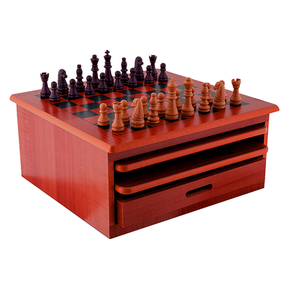 10 in 1 Wooden Chess Board Games Slide Out Checkers House Unit Set-Game Sets &amp; Kits-PEROZ Accessories