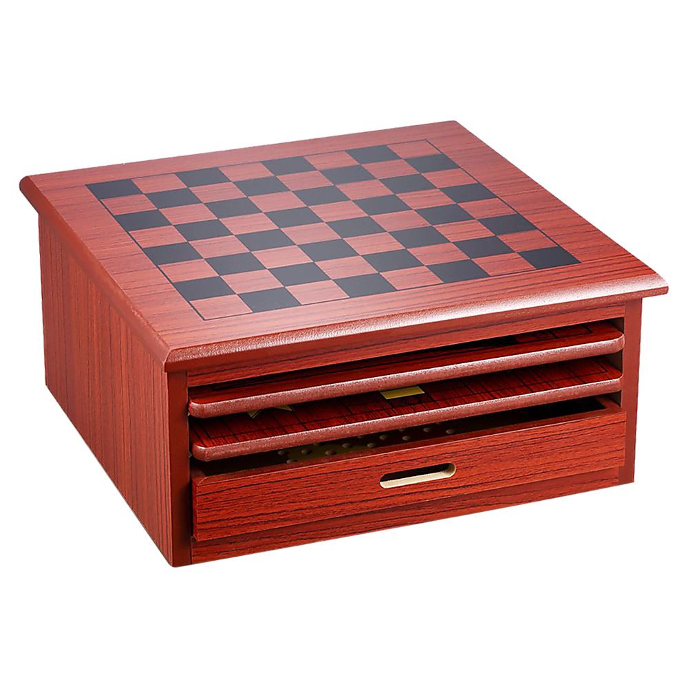 10 in 1 Wooden Chess Board Games Slide Out Checkers House Unit Set-Game Sets &amp; Kits-PEROZ Accessories
