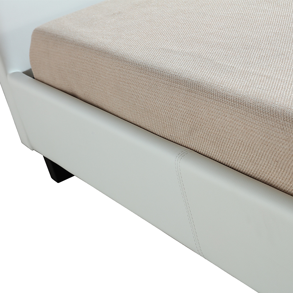 King Single PU Leather Bed Frame White-Bed Frames-PEROZ Accessories