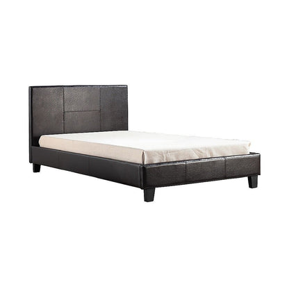 King Single PU Leather Bed Frame Brown-Bed Frames-PEROZ Accessories