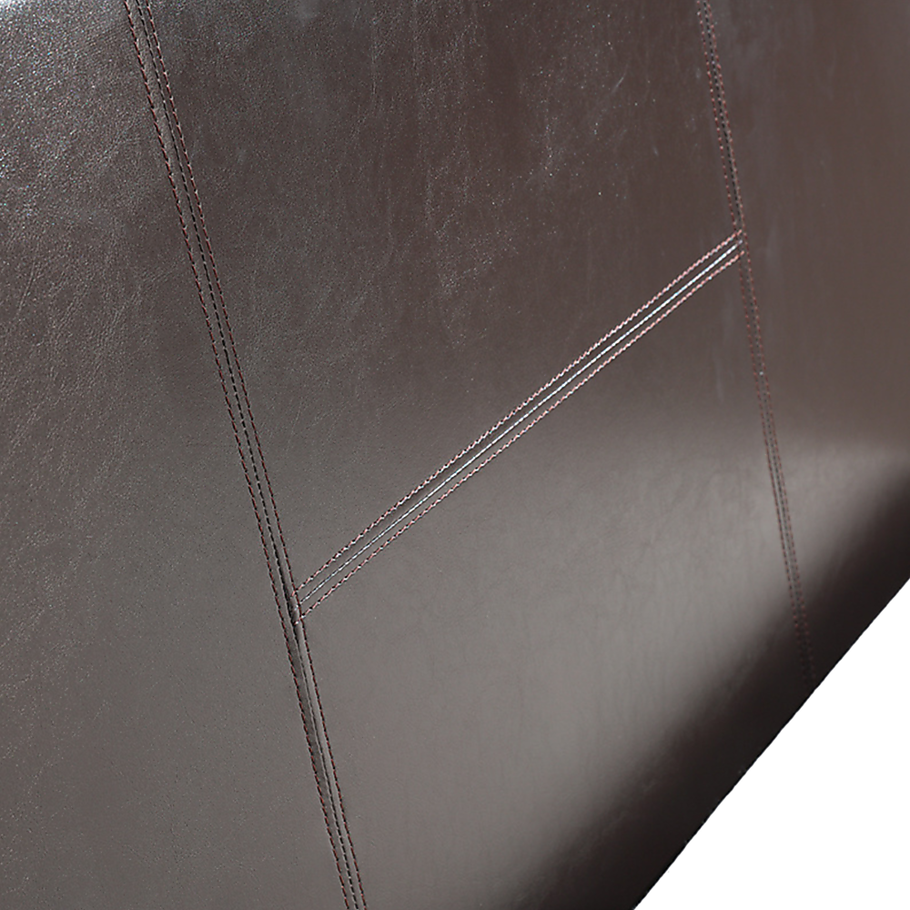King Single PU Leather Bed Frame Brown-Bed Frames-PEROZ Accessories