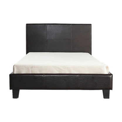King Single PU Leather Bed Frame Brown-Bed Frames-PEROZ Accessories