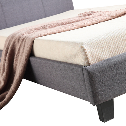 King Single Linen Fabric Bed Frame Grey-Bed Frames-PEROZ Accessories