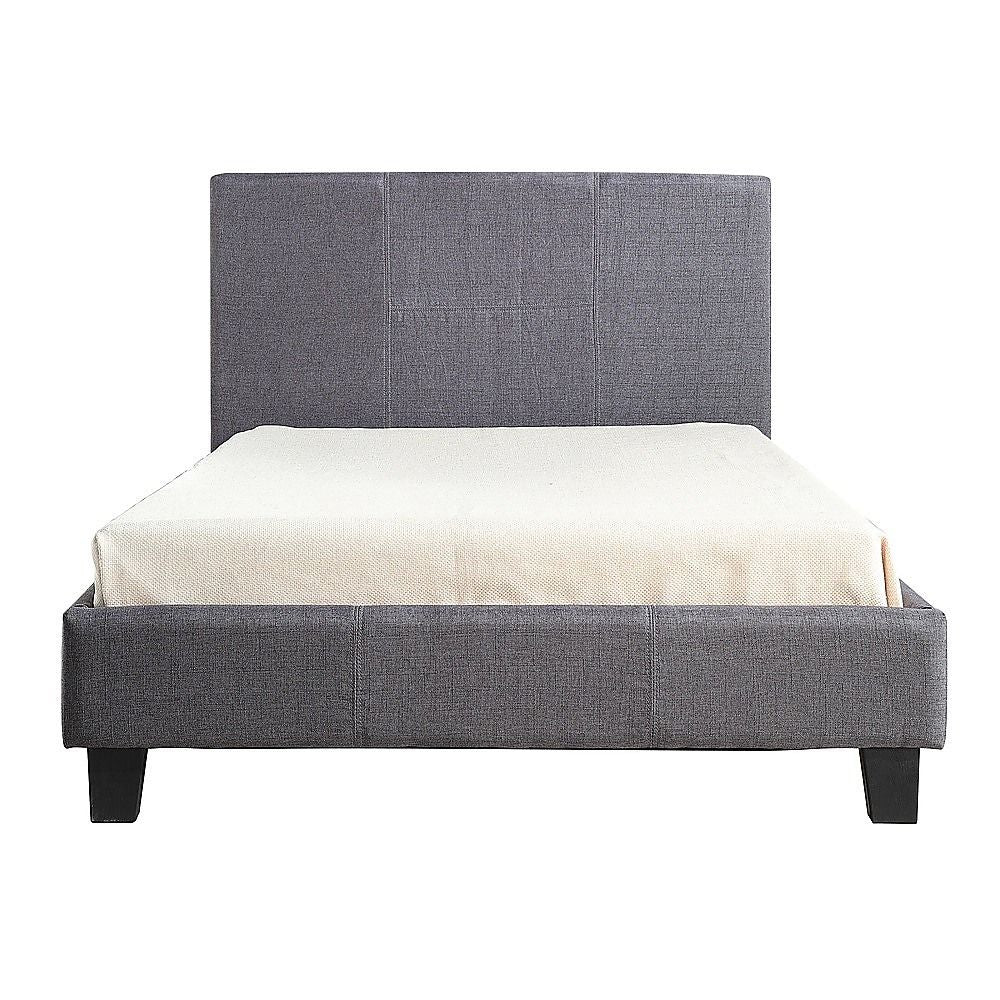 King Single Linen Fabric Bed Frame Grey-Bed Frames-PEROZ Accessories