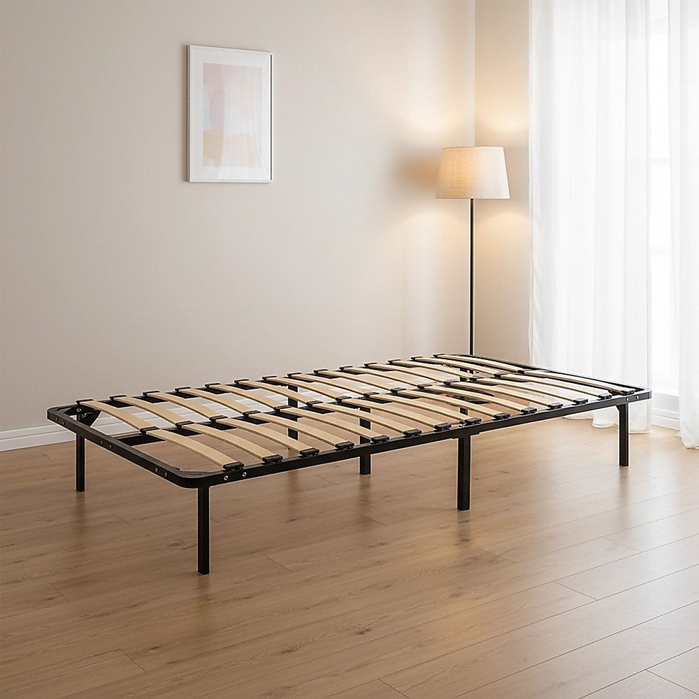 King Single Metal Bed Frame - Bedroom Furniture-Furniture > Bedroom > Beds &amp; Bed Frames-PEROZ Accessories