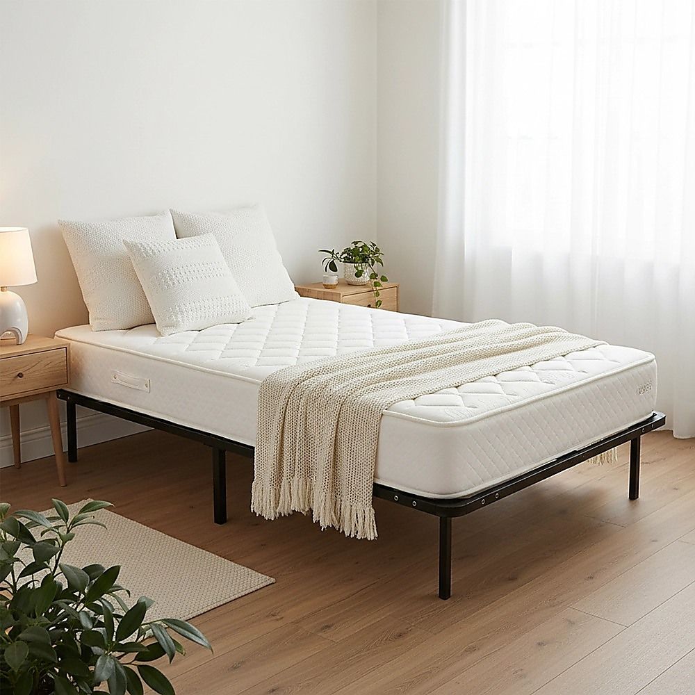 King Single Metal Bed Frame - Bedroom Furniture-Furniture > Bedroom > Beds &amp; Bed Frames-PEROZ Accessories