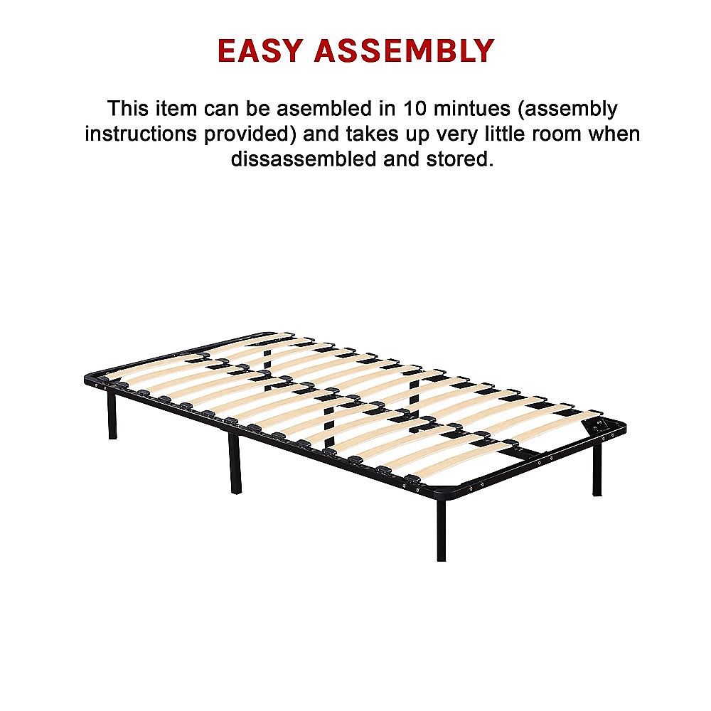 King Single Metal Bed Frame - Bedroom Furniture-Furniture > Bedroom > Beds &amp; Bed Frames-PEROZ Accessories