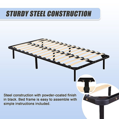 King Single Metal Bed Frame - Bedroom Furniture-Furniture &gt; Bedroom &gt; Beds &amp; Bed Frames-PEROZ Accessories