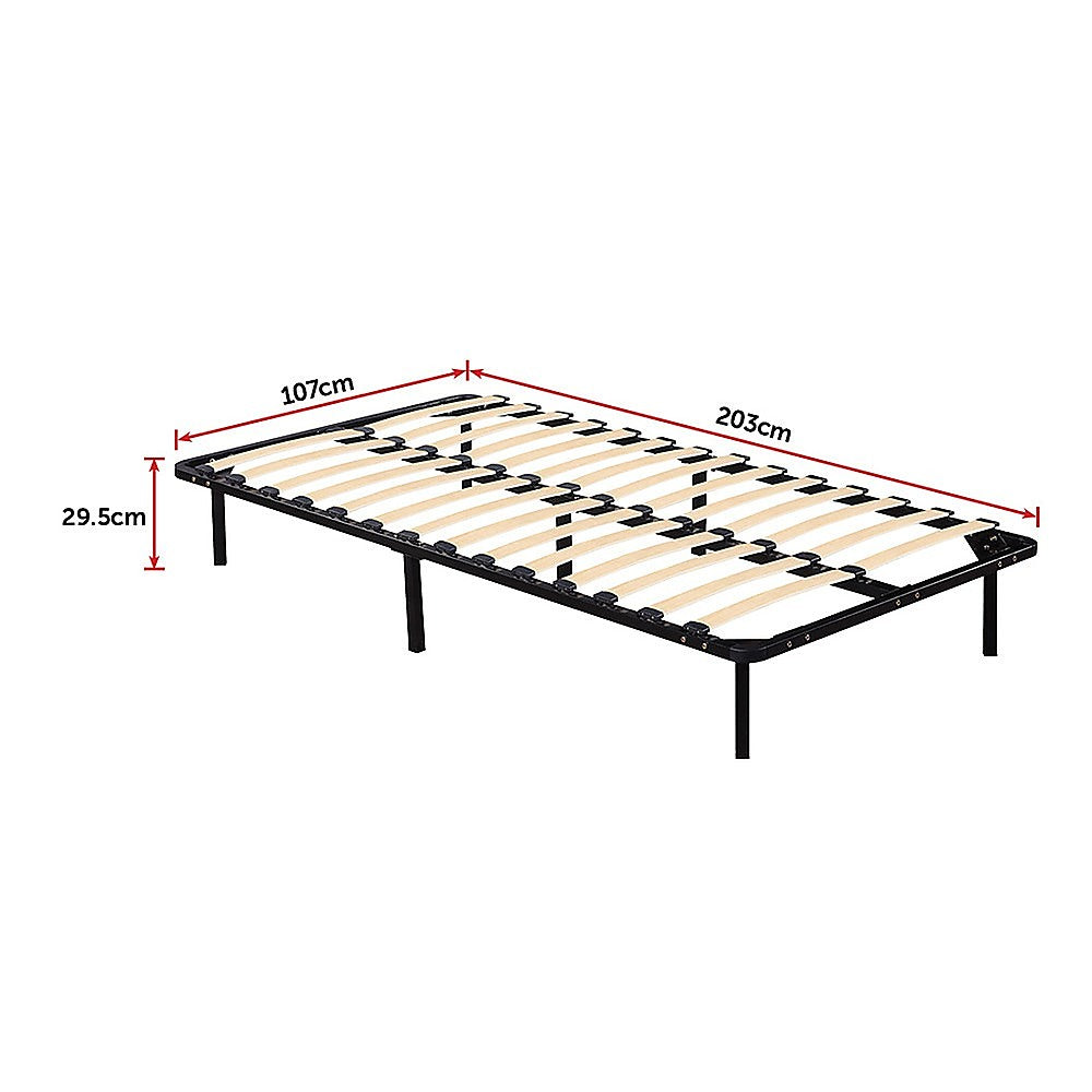 King Single Metal Bed Frame - Bedroom Furniture-Furniture &gt; Bedroom &gt; Beds &amp; Bed Frames-PEROZ Accessories