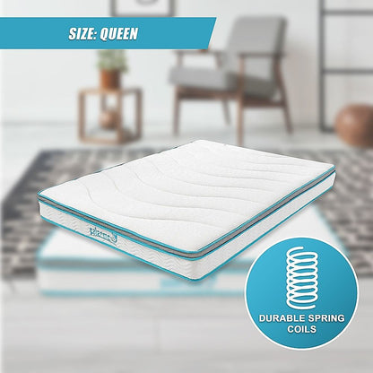 Queen 20cm Hybrid Mattress – Memory Foam and Innerspring Support-Furniture > Mattresses-PEROZ Accessories
