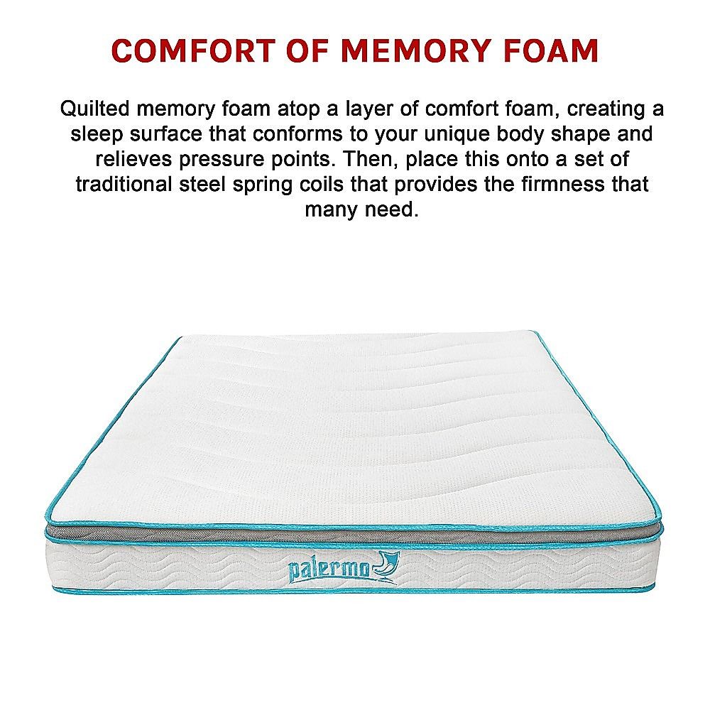 Queen 20cm Hybrid Mattress – Memory Foam and Innerspring Support-Furniture > Mattresses-PEROZ Accessories