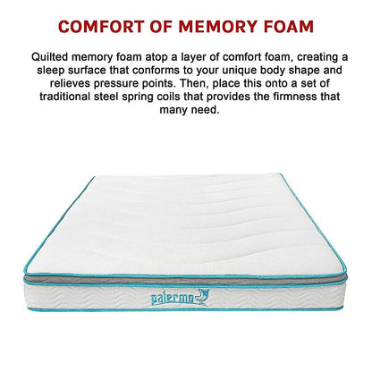 Queen 20cm Hybrid Mattress – Memory Foam and Innerspring Support-Furniture > Mattresses-PEROZ Accessories