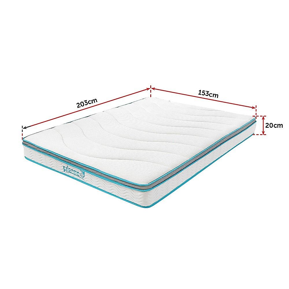 Queen 20cm Hybrid Mattress – Memory Foam and Innerspring Support-Furniture > Mattresses-PEROZ Accessories