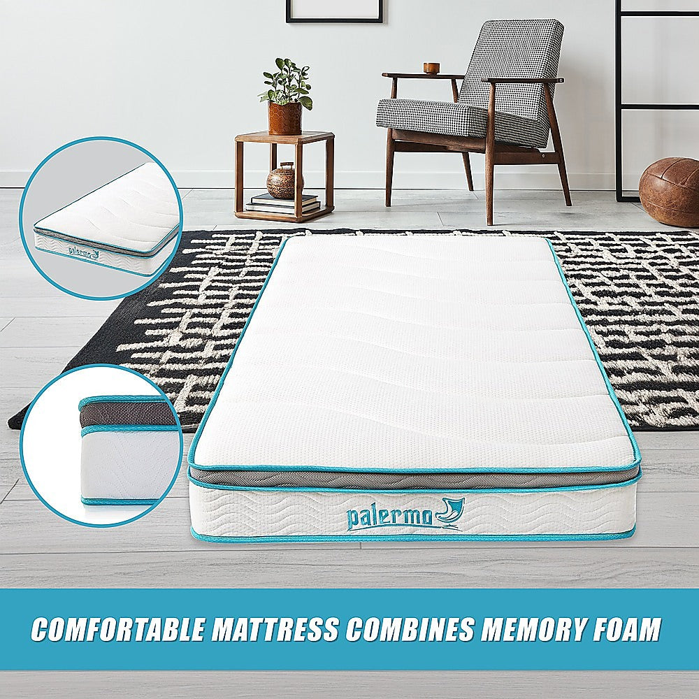 Palermo Single 20cm Memory Foam and Innerspring Hybrid Mattress-Furniture &gt; Mattresses-PEROZ Accessories