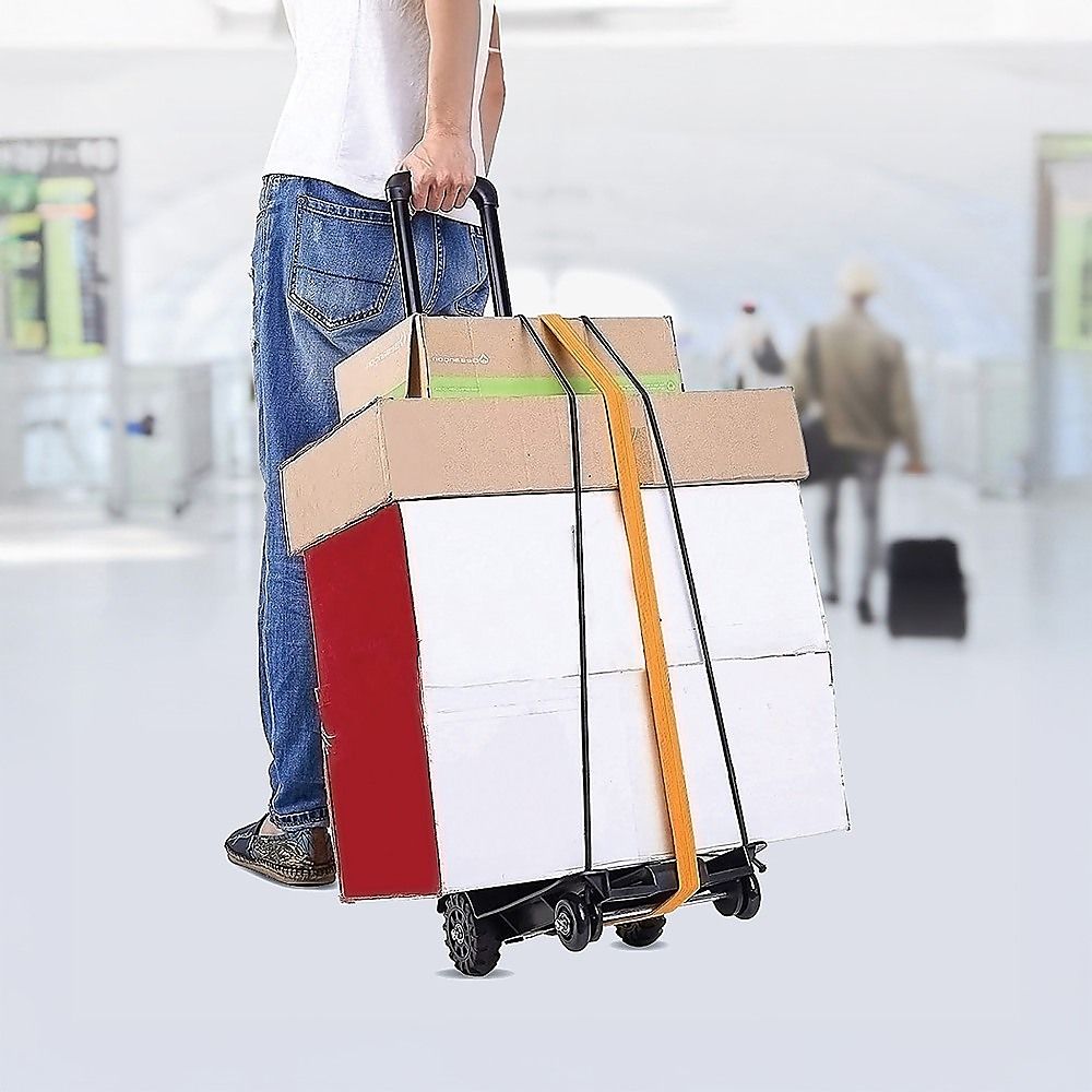 Portable Cart Folding Dolly Push Truck Hand Collapsible Trolley Luggage 70Kg-Outdoor > Others-PEROZ Accessories
