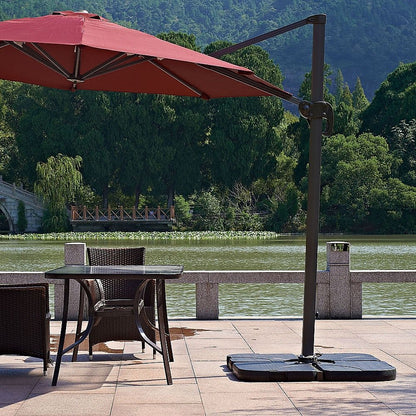 Outdoor Patio 4-Piece Cantilever Offset 3M Umbrella Base Stand Weight Water Sand-Outdoor Umbrellas-PEROZ Accessories