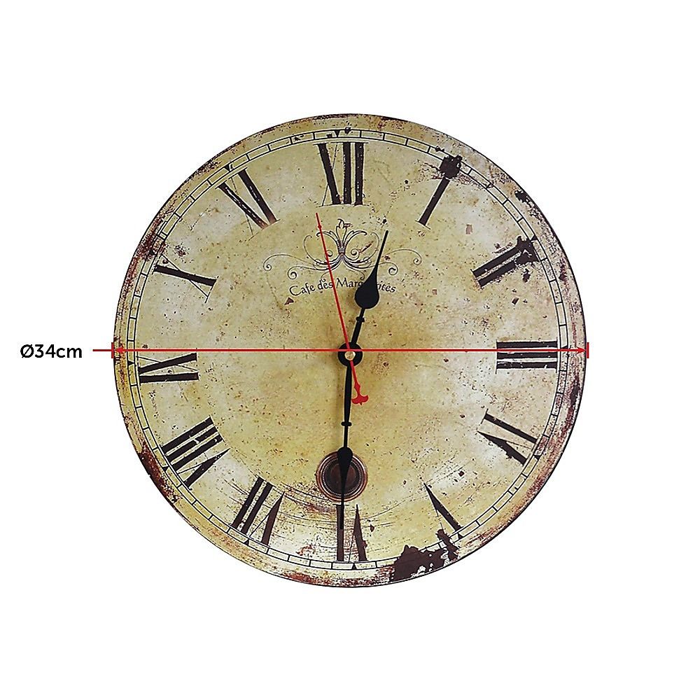 Large Vintage Wall Clock Kitchen Office Retro Timepiece-Home &amp; Garden > Decor-PEROZ Accessories