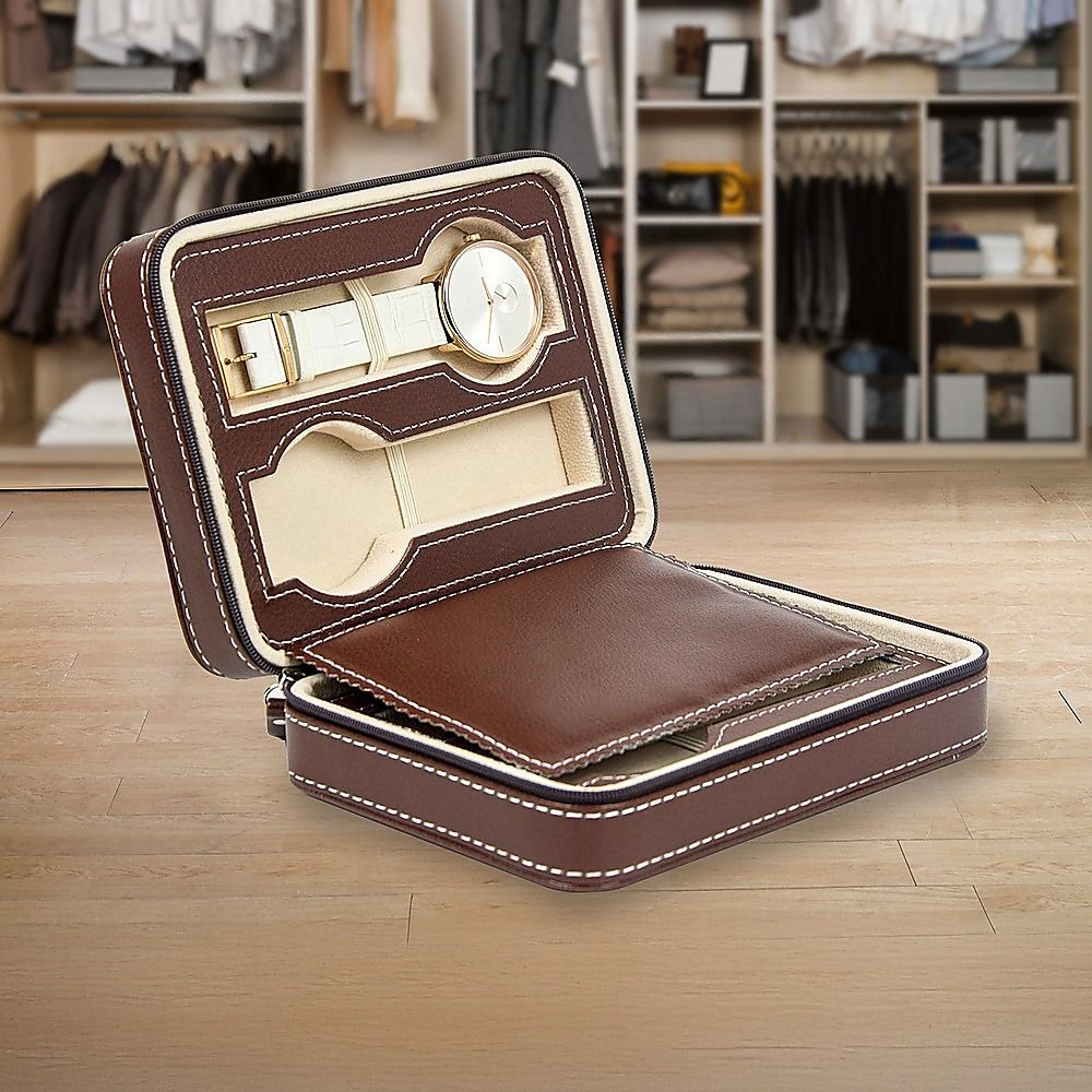 4 Watch Box Display Travel Case PU Leather-Home &amp; Garden > Hobbies-PEROZ Accessories
