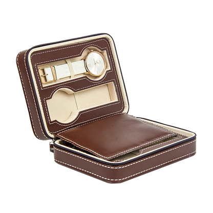 4 Watch Box Display Travel Case PU Leather-Home &amp; Garden &gt; Hobbies-PEROZ Accessories