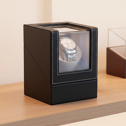 Automatic Watch Winder Display Box Case Motor Rotation Storage PU Leather-Watch Accessories-PEROZ Accessories