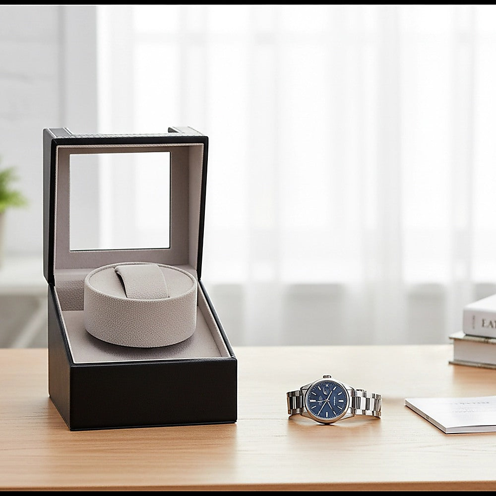 Automatic Watch Winder Display Box Case Motor Rotation Storage PU Leather-Watch Accessories-PEROZ Accessories