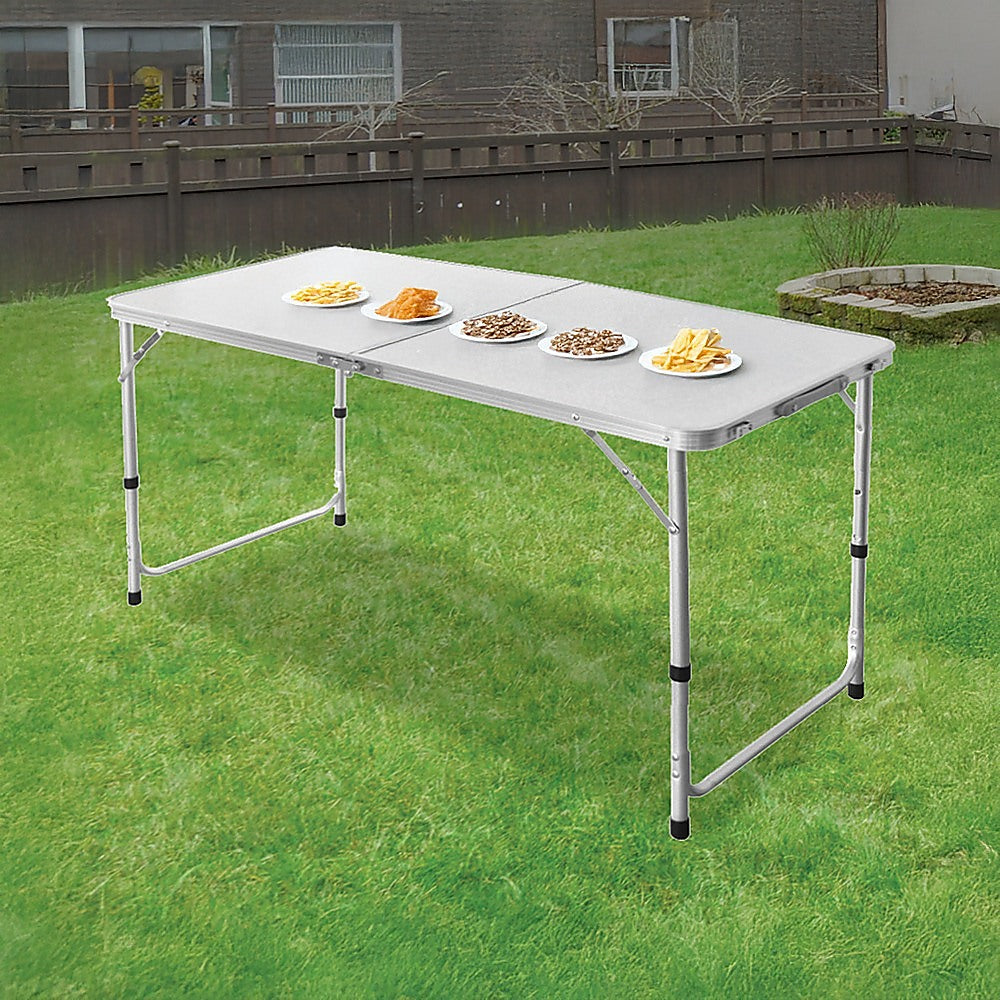 Aluminium Folding Table 120cm Portable Indoor Outdoor Picnic Party Camping Tables-Camping Tables-PEROZ Accessories