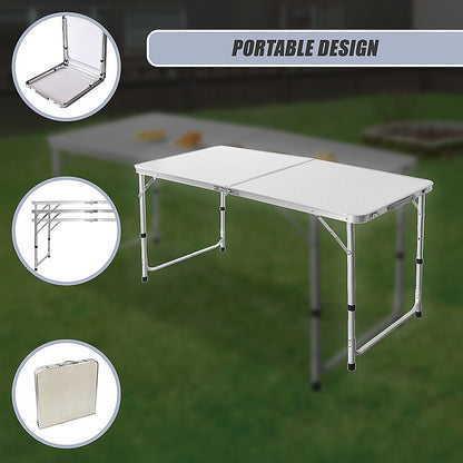 Aluminium Folding Table 120cm Portable Indoor Outdoor Picnic Party Camping Tables-Camping Tables-PEROZ Accessories