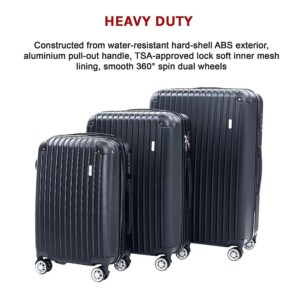 Delegate Suitcases Luggage Set 20" 24" 28"Carry On Trolley TSA Travel Bag-Luggage-PEROZ Accessories