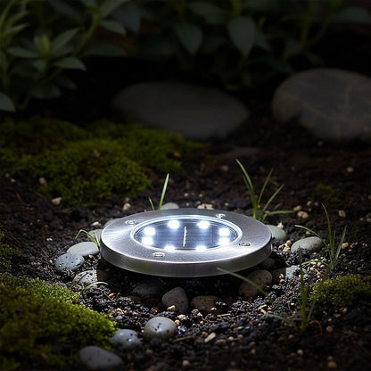 12x Solar Powered LED Buried Inground Recessed Light Garden Outdoor Deck Path-Home &amp; Garden > Garden Lights-PEROZ Accessories