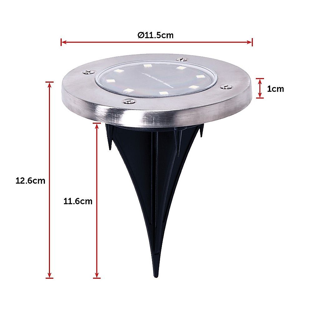 12x Solar Powered LED Buried Inground Recessed Light Garden Outdoor Deck Path-Home &amp; Garden > Garden Lights-PEROZ Accessories