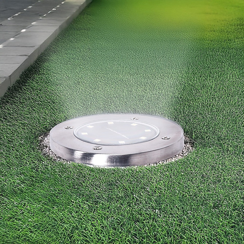 12x Solar Powered LED Buried Inground Recessed Light Garden Outdoor Deck Path-Home &amp; Garden &gt; Garden Lights-PEROZ Accessories
