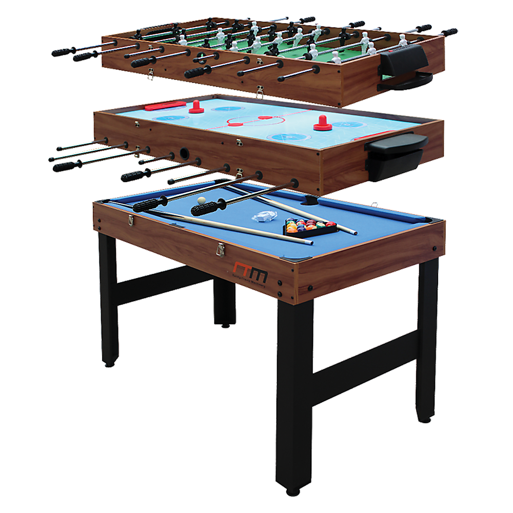 4FT 3-in-1 Games Foosball Soccer Hockey Pool Table-Gift &amp; Novelty > Games > Activity Games-PEROZ Accessories