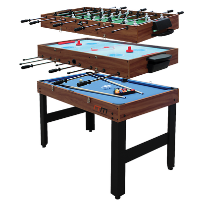 4FT 3-in-1 Games Foosball Soccer Hockey Pool Table-Gift &amp; Novelty > Games > Activity Games-PEROZ Accessories