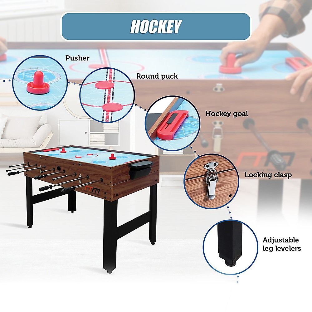 4FT 3-in-1 Games Foosball Soccer Hockey Pool Table-Gift &amp; Novelty > Games > Activity Games-PEROZ Accessories