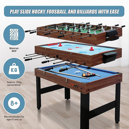 4FT 3-in-1 Games Foosball Soccer Hockey Pool Table-Gift &amp; Novelty > Games > Activity Games-PEROZ Accessories