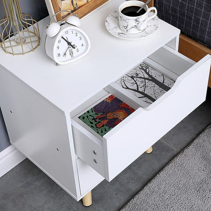 Wooden Bedside Table 2 Drawers Cabinet Storage Night Stand-BedSide Tabless-PEROZ Accessories