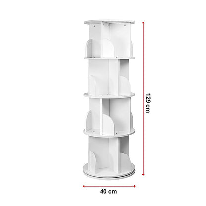 360-degree Rotating 4 Tier Display Shelf Bookcase Organiser-Bookcases &amp; Shelves-PEROZ Accessories