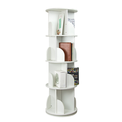 360-degree Rotating 4 Tier Display Shelf Bookcase Organiser-Bookcases &amp; Shelves-PEROZ Accessories