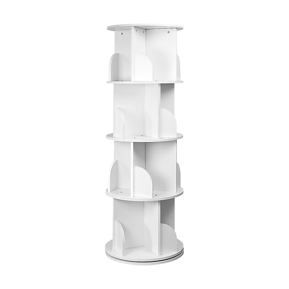 360-degree Rotating 4 Tier Display Shelf Bookcase Organiser-Bookcases &amp; Shelves-PEROZ Accessories