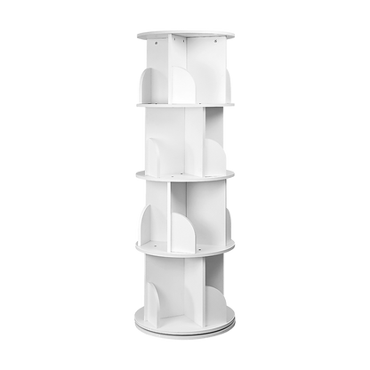 360-degree Rotating 4 Tier Display Shelf Bookcase Organiser-Bookcases &amp; Shelves-PEROZ Accessories
