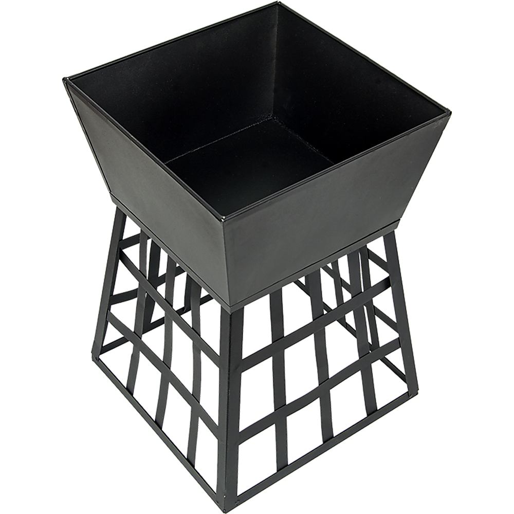 Black Fire Pit Square Log Patio Garden Heater Outdoor Table Top BBQ Camping-Fire Pits-PEROZ Accessories