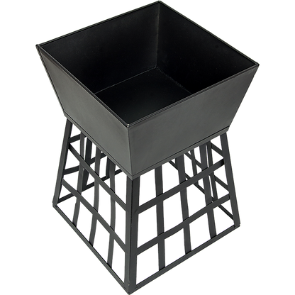Black Fire Pit Square Log Patio Garden Heater Outdoor Table Top BBQ Camping-Fire Pits-PEROZ Accessories